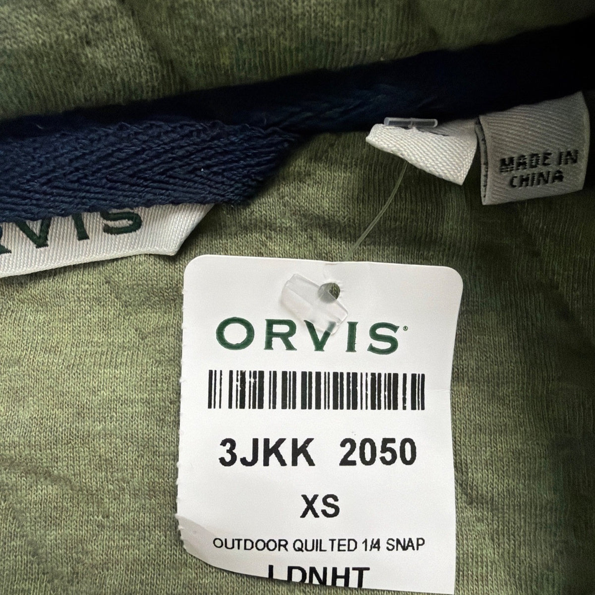 Orvis Womens Green Cotton Quilted 1/4 Snap Pullover Jacket Sz XS - New
