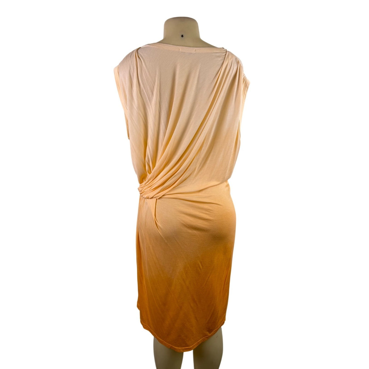 Clu Womens Beige/Orange Modal Draped Ombre Dress Sleeveless Size S