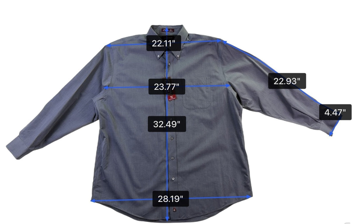Nordstrom Mens Blue Cotton Button-Down Dress Shirt Size 17 1/2 34