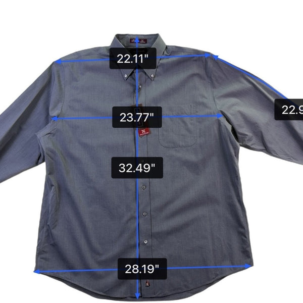 Nordstrom Mens Blue Cotton Button-Down Dress Shirt Size 17 1/2 34