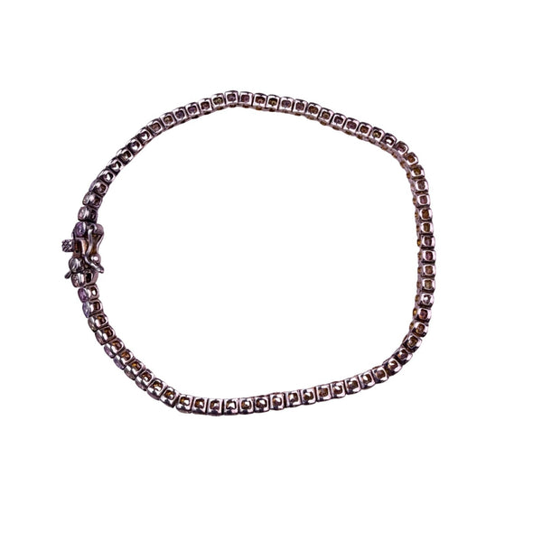 Sterling Silver Womens Multicolor Gem Tennis Bracelet 925 Marked