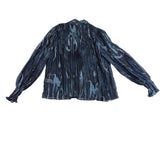 Banana Republic Womens Dark Blue Polyester Bow-Tie Long-Sleeve Blouse Size M