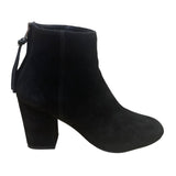 Steve Madden Women’s Black Leather Zipper Closure Heeled Ankle Booties Size 6M
