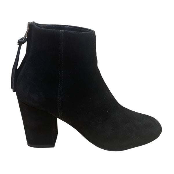 Steve Madden Women’s Black Leather Zipper Closure Heeled Ankle Booties Size 6M