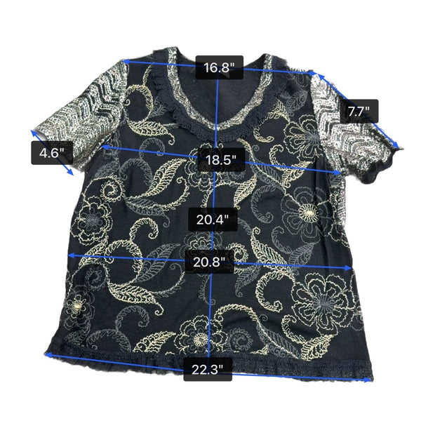 Stizzoli Women’s Black & Gold Lana/Poliamm/Polyester Sweater & Shirt Set