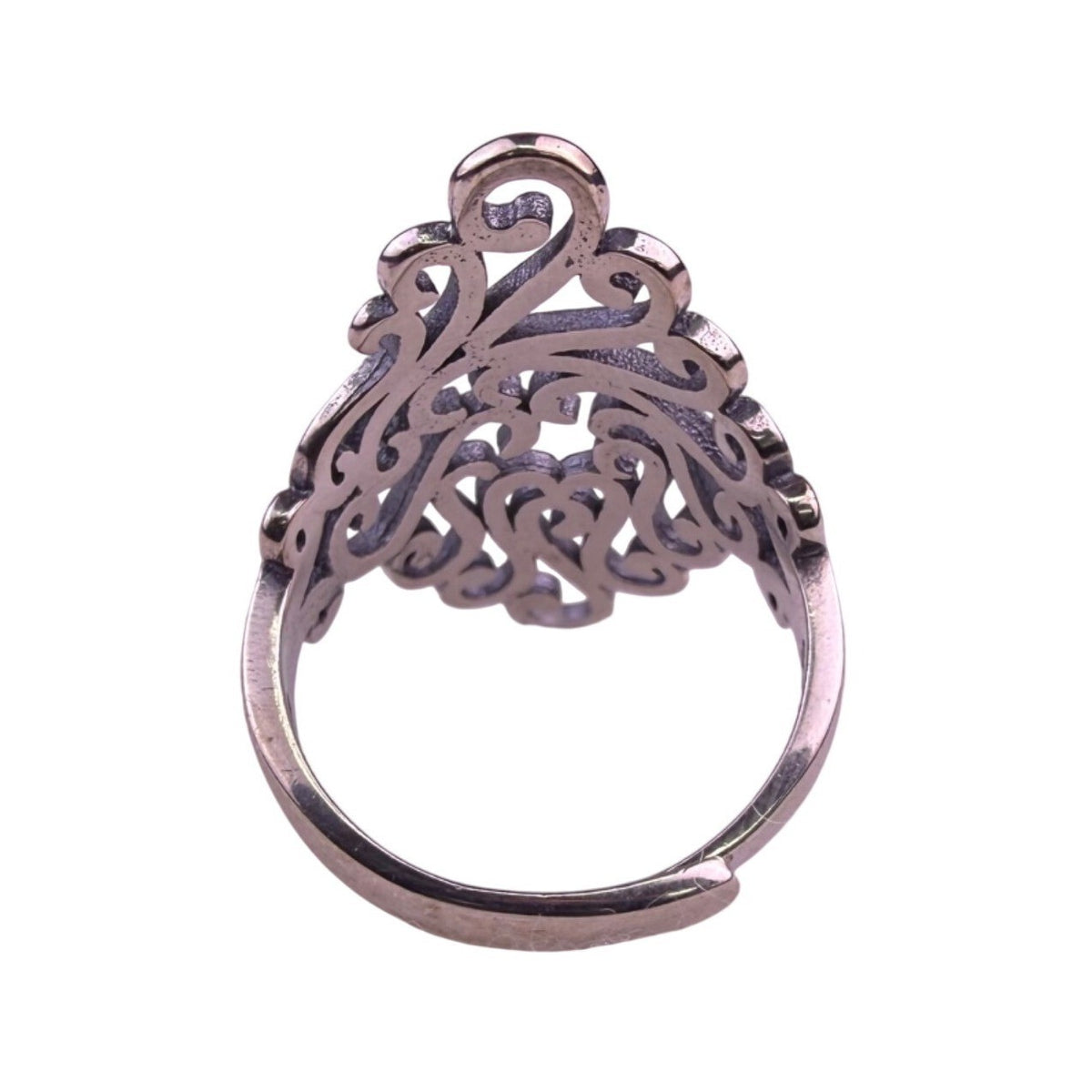 Sterling Silver Tone Adjustable Openwork Scroll Ring Womens S925 Jewelry Size 7