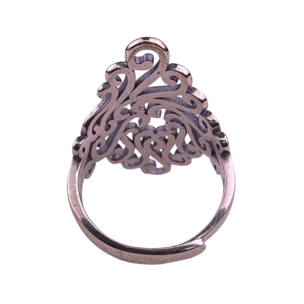 Sterling Silver Tone Adjustable Openwork Scroll Ring Womens S925 Jewelry Size 7