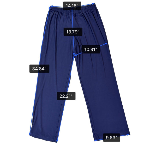 R&M Richards Womens Navy 2-Piece Petite Pant & Tee Stretch Set Size 14P