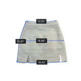 Asos Women Cream Cotton-Blend Textured Mini Skirt With Side Slits Size 2