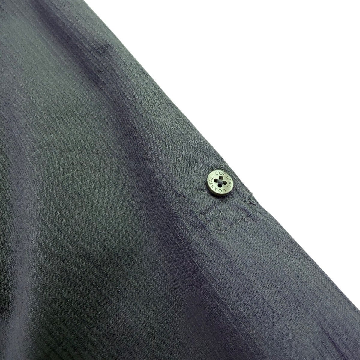 Coastal Mens Gray Cotton Long Sleeve Button-Down Military Style Shirt Size XL