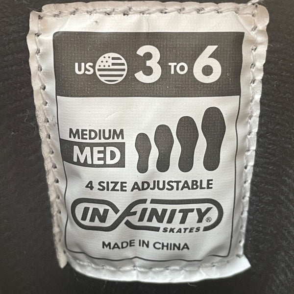 Infinity Skates Men’s Black Adjustable Size Quad Roller Skates US Size 3-6 M