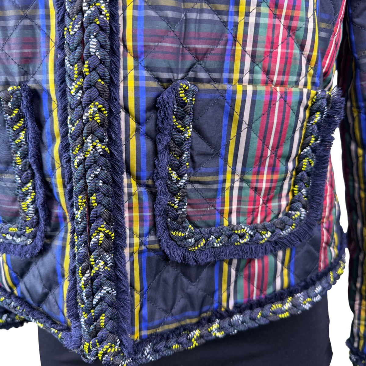 J.Crew Womens Multicolor Quilted Plaid Jacket Stylish & Lightweight Size 6
