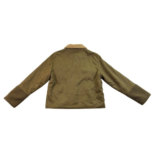 Carhartt Women’s Olive Green Sherpa-Lined Jacket Button Front Dual Pockets Sz XL