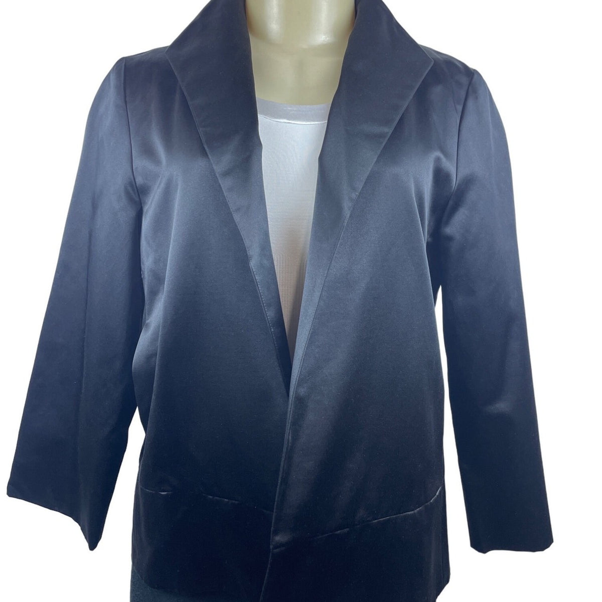 Eileen Fisher Womens Black Jacket XS Satin Finish New