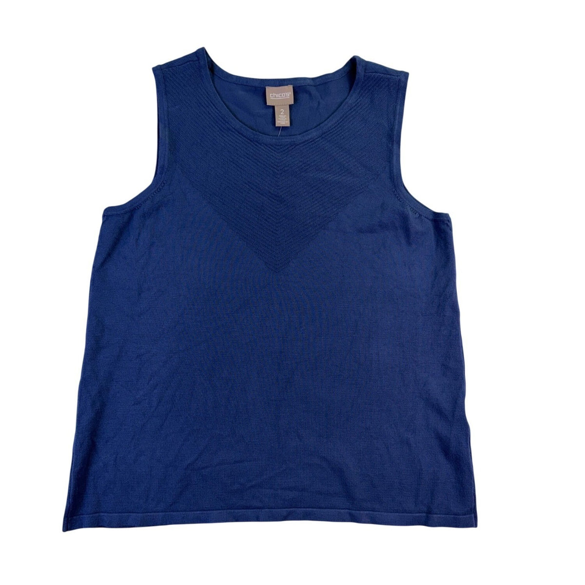 Chicos Womens Indigo Sleeveless Lightweight Casual Tank Top Size 2