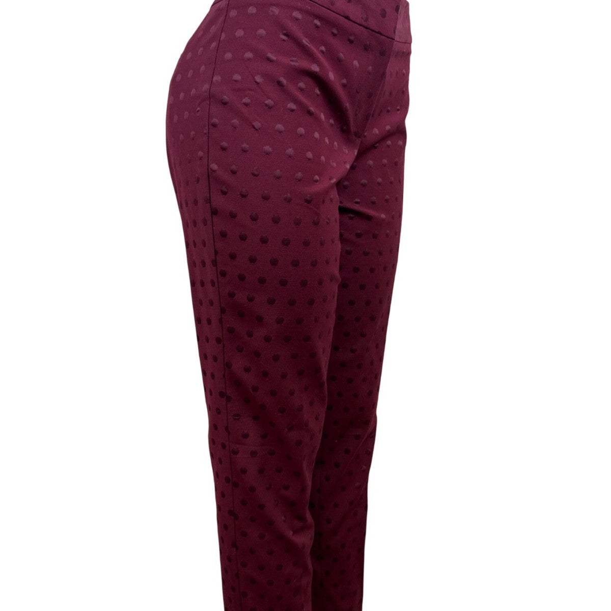 Talbots Womens Burgundy Polka Dot Ankle Pants Size 8