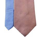 Tommy Hilfiger Mens Peach & Blue Silk Houndstooth Reversible Tie Classic Style