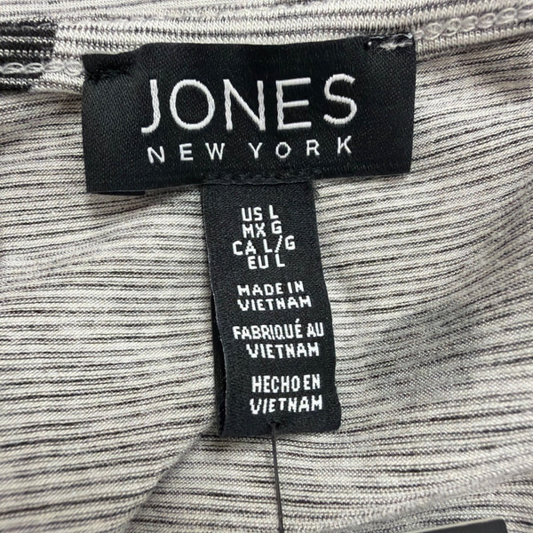Jones New York Women’s Gray Polka Dot Short Sleeve Top Size L