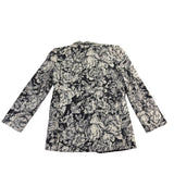 Norton McNaughton Womens Black/White Wool Blend Floral Print Blazer Jacket Sz 4