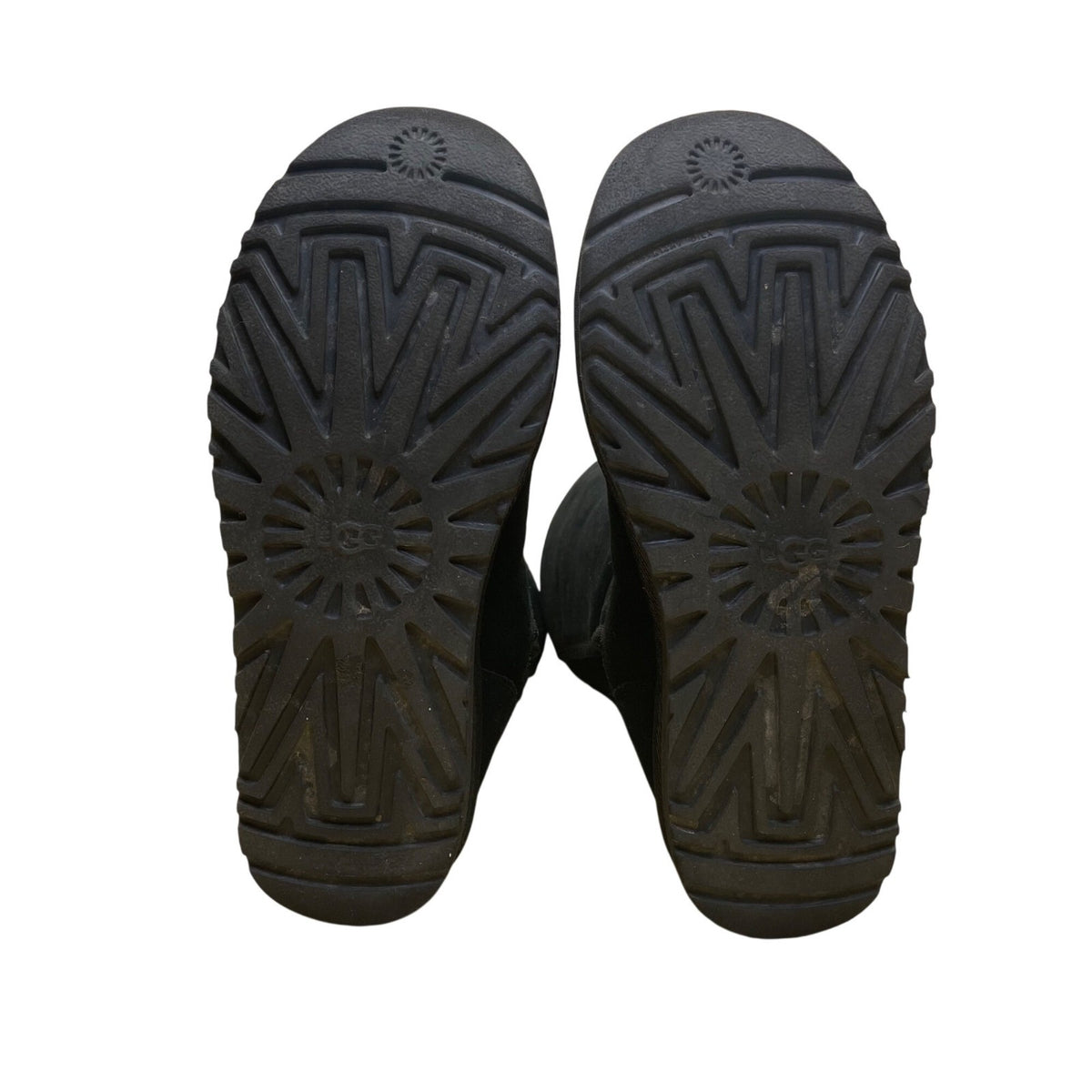 UGG Women Black Suede Shearling Buckle Mid-Calf Winter Boots Size US7