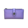 Travelambo Women’s Purple Faux Leather Patterned Button Design Clutch Wallet