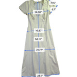 Asos Design Womens Ivory Maxi Dress Deep V Neck Tie Back Sz US 8 UK 12