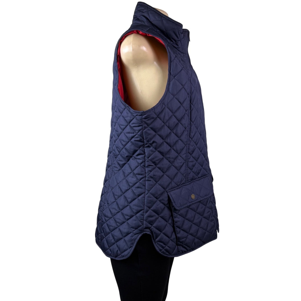 Tommy Hilfiger Womens Navy Quilted Puffer Vest Lightweight Zippered Sz L