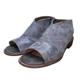 Sofft Women’s Gray Leather Zipper Closure  Open-Toe Block Heel Sandals Size 8M