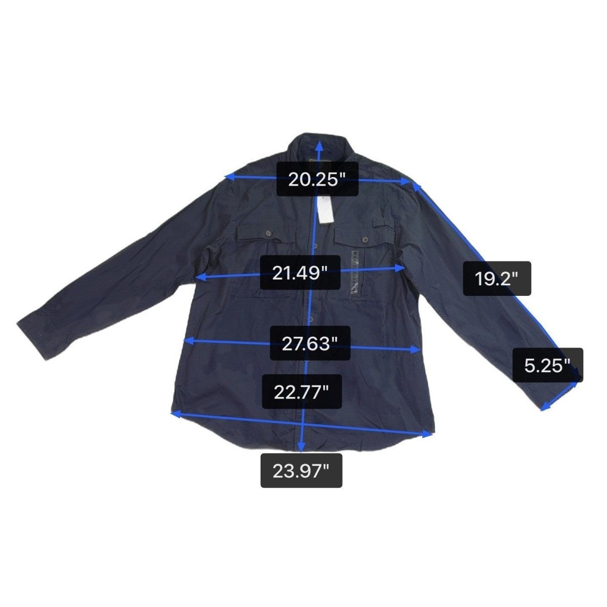 Timberland Mens Navy Cotton & Polyester Long Sleeve Button-Up Shirt Size XL