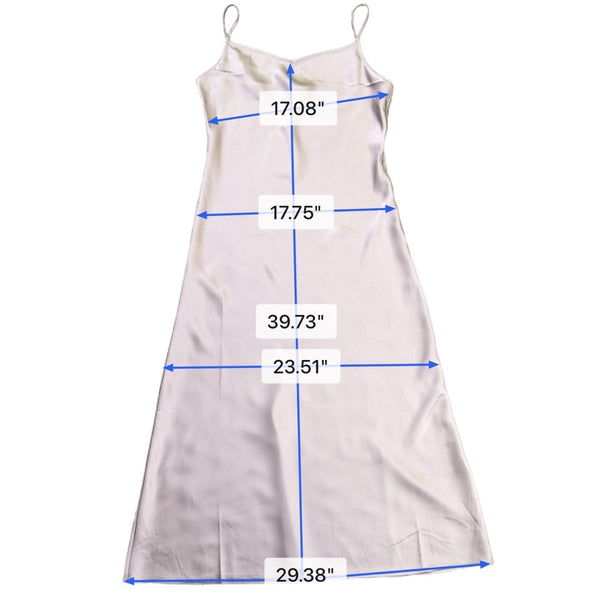 Cynthia Rowley Womens Beige Polyester Satin Slip Dress Maxi Size L