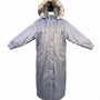 Forecaster Unisex Silver Fur Hooded Long Insulated Coat Size L