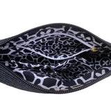 Talbots Women’s Black Braided Handle Faux Leather Trim Zip Closure Shoulder Bag