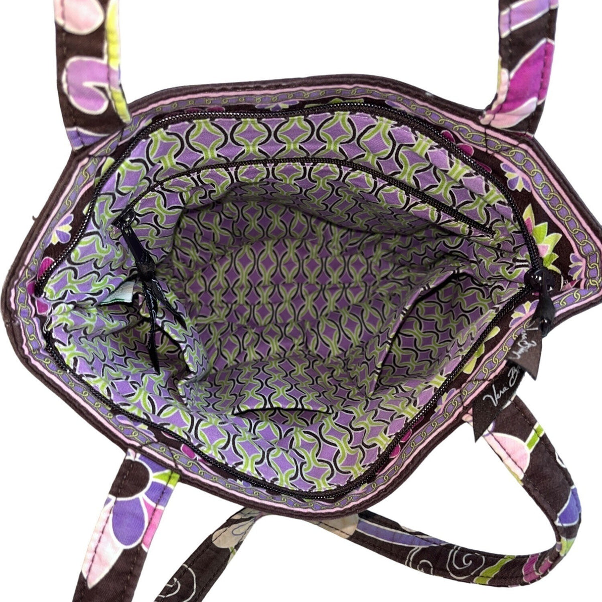 Vera Bradley Women's Black Flowered Multicolor Floral Shoulder Bucket Bag Sz M