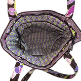 Vera Bradley Women's Black Flowered Multicolor Floral Shoulder Bucket Bag Sz M