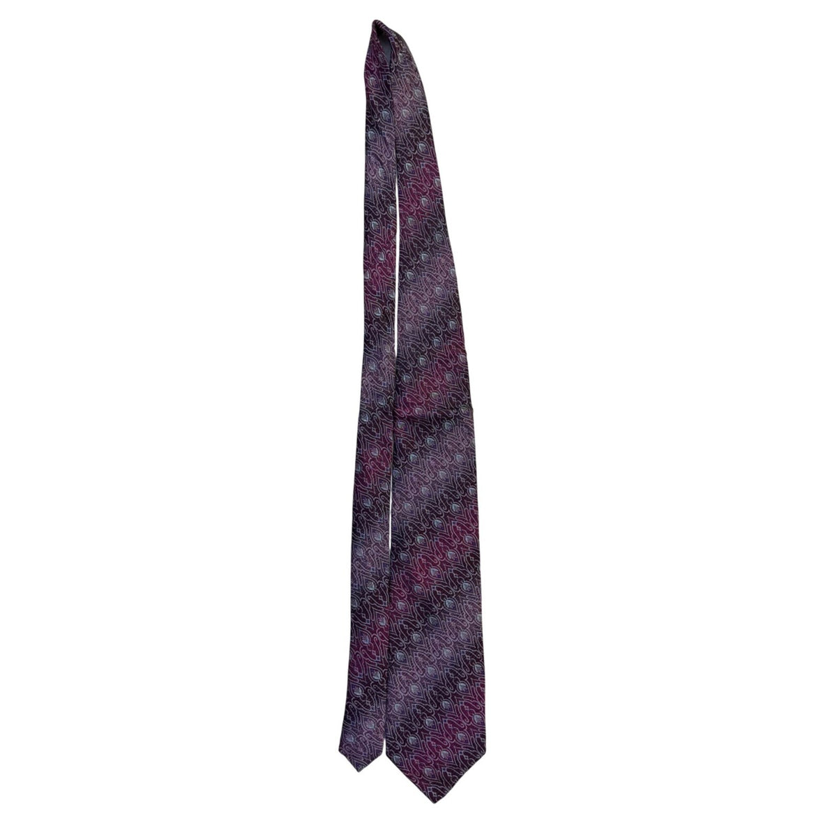 Smithsonian Institution Mens Magenta Purple 100% Silk Paisley Pattern Tie