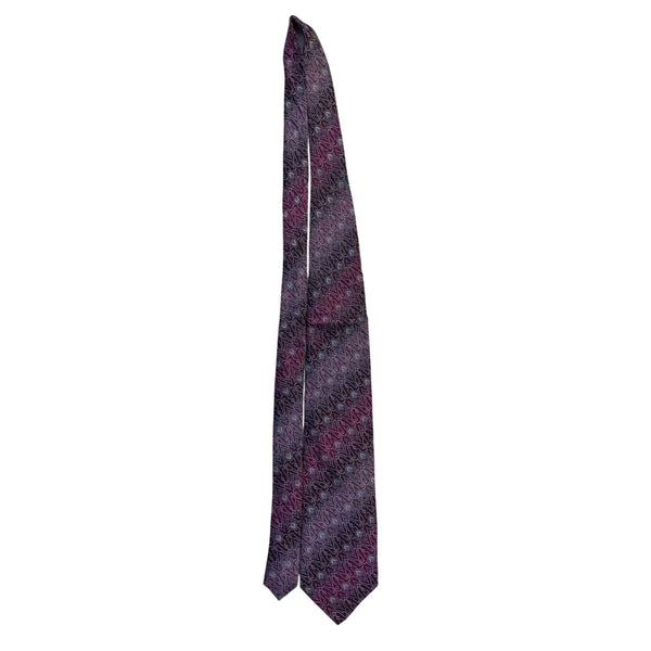 Smithsonian Institution Mens Magenta Purple 100% Silk Paisley Pattern Tie