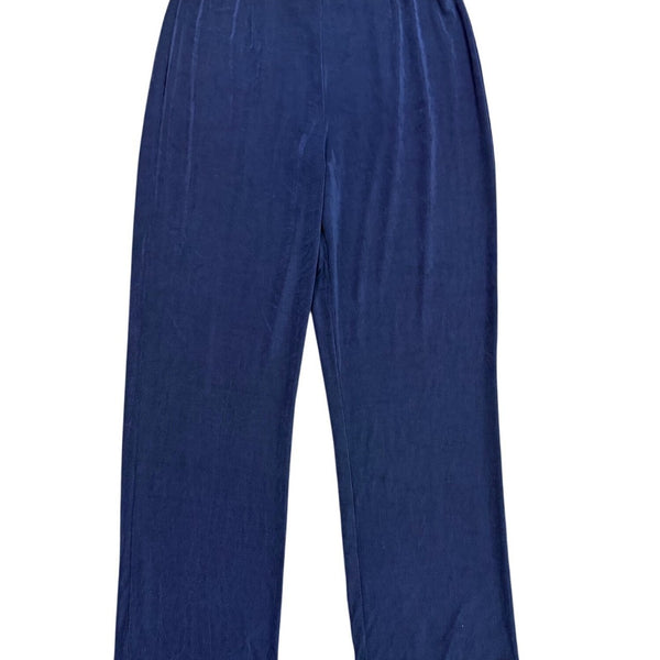 Chicos Travelers Womens Blue Elastic Waist Straight Fit Stretch Pants Size 2