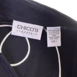 Chicos Womens Black Abstract Printed Blazer Jacket Button-Up Size 1 