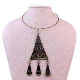 Womens Brown Copper Tone Metal Boho Hippie Necklace One Size Fits All