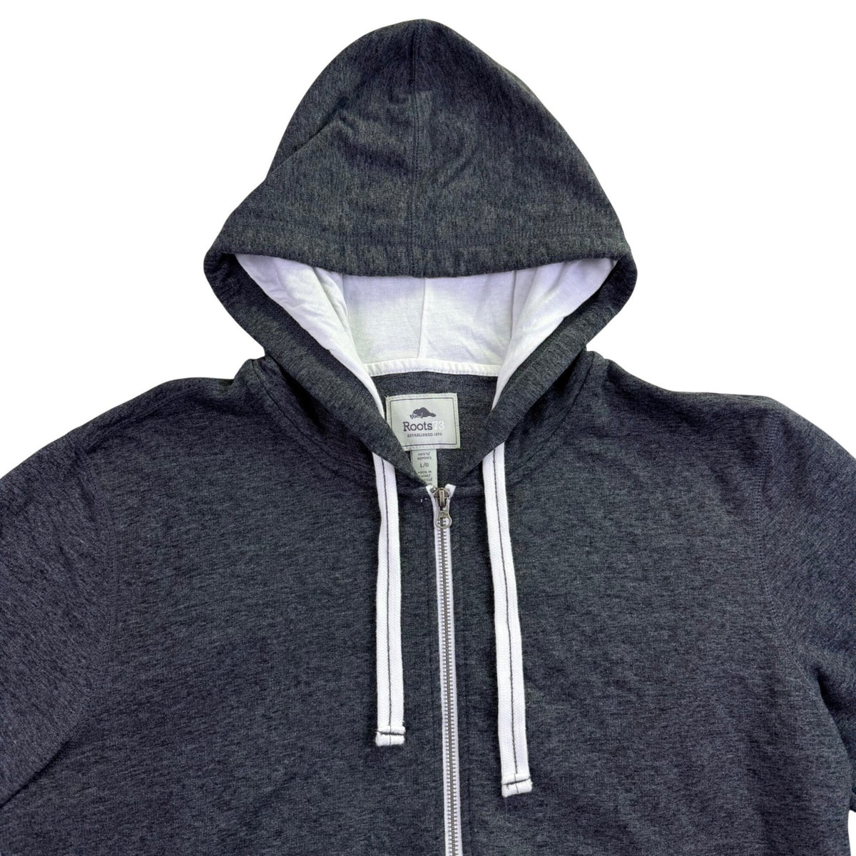 Roots73 Mens Charcoal Gray Zip-Up Hoodie Size L