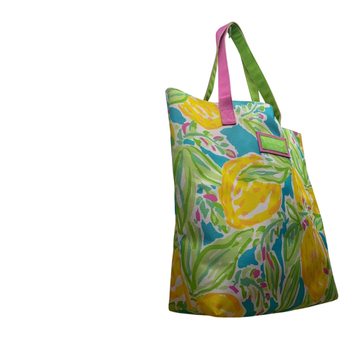 Lilly Pulitzer Women’s Green Multicolor Lemon Print Summer Carryall Tote Bag