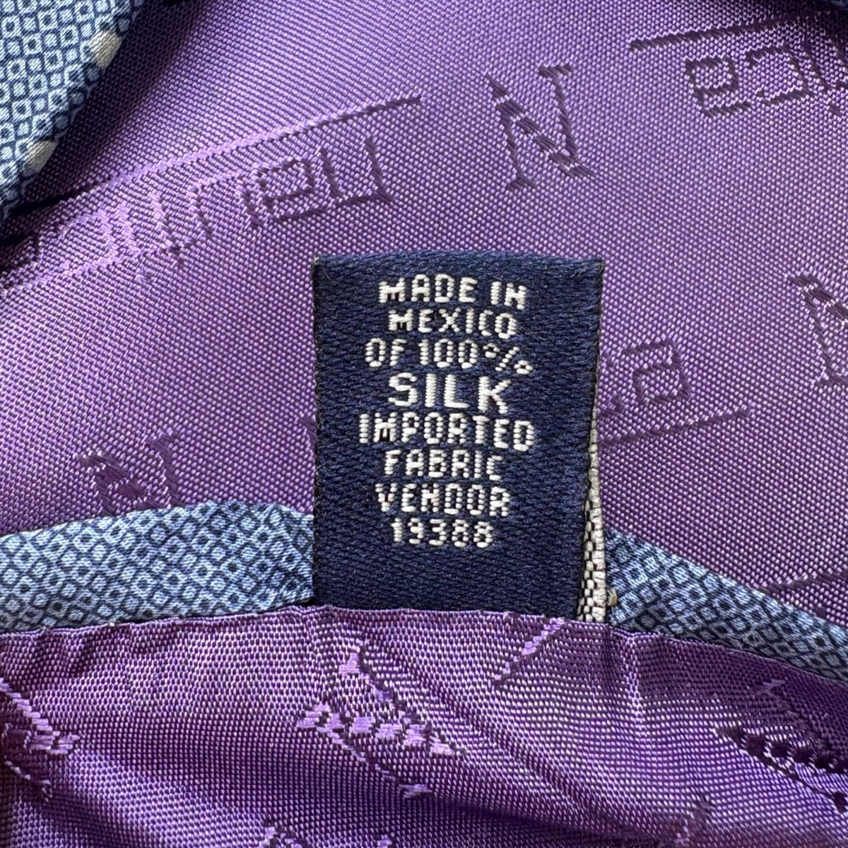 Nautica Mens Blue Silk Polka Dot Tie Made In Mexico Imported Necktie