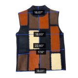 Designers Studio Originals Unisex Multicolor Genuine Leather Patchwork Vest Sz M