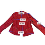 Chicos Womens Red Open-Front Long-Sleeve Jacket Stylish & Lightweight  Size 1