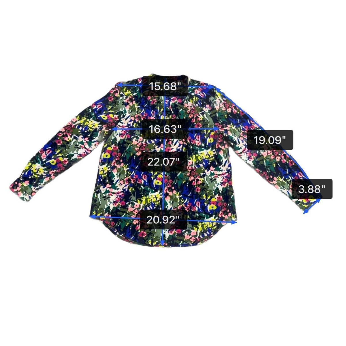 J. Crew Womens Multicolor Floral Print Long Sleeve Button-Down Blouse Size XS