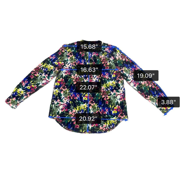 J. Crew Womens Multicolor Floral Print Long Sleeve Button-Down Blouse Size XS