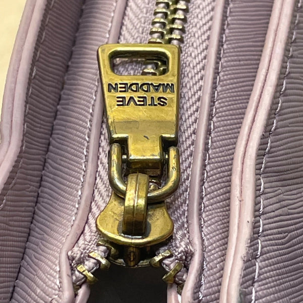 Steve Madden Women’s Pink Faux Leather Handheld Strap Detail Mini Crossbody Bag