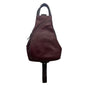 Women’s Burgundy Leather Multiple Compartments Sling Adjustable Straps Backpack