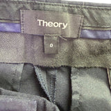 Theory Womens Black Straight-Leg Dress Pants Size 0