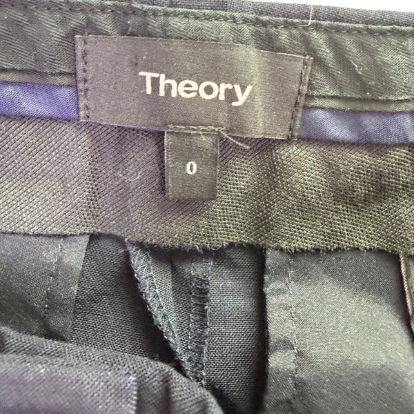 Theory Womens Black Straight-Leg Dress Pants Size 0